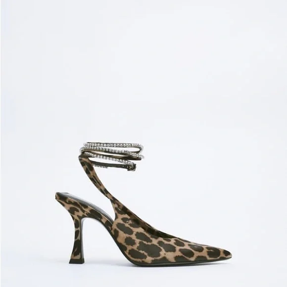 ZARA HIGH-HEELED SLINGBACK INTERCHANGEABLE STRAP SHOES SIZE 6.5(37) - Picture 10 of 10